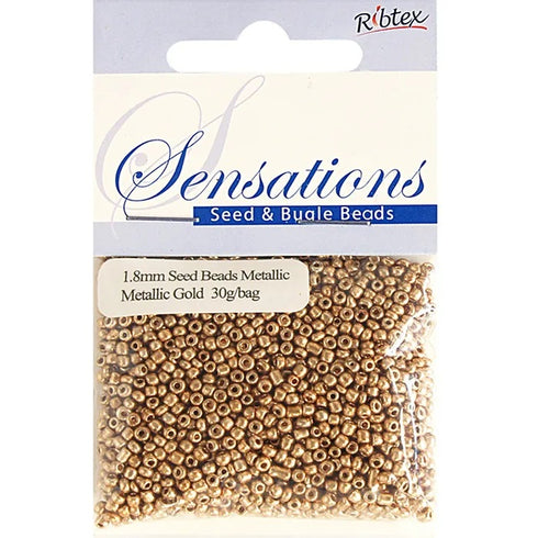 1.8mm Glass Seed Beads - 30g (available in 5 colours)